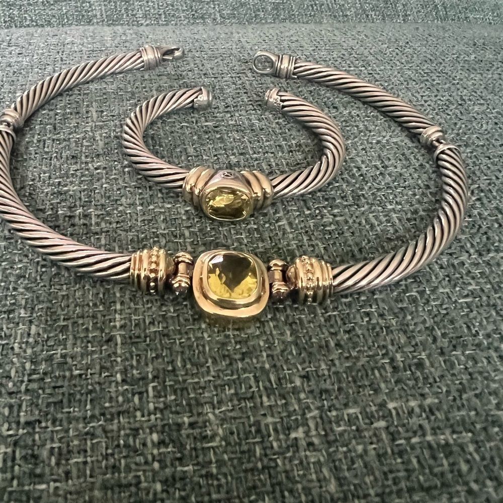 David Yurman Citrine Noblesse Necklace/Chocker and bracelet